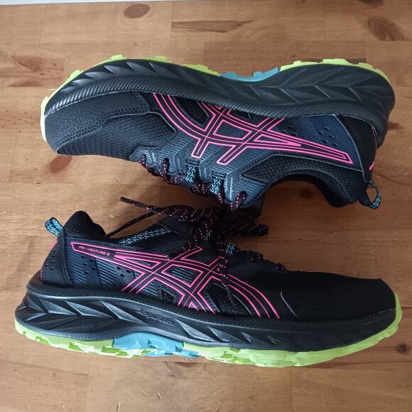 Asics Shoes Womens 8.5 Gel-Venture 9 Black/Hot Pink Trail Running 1012B313-006 - Picture 5 of 9